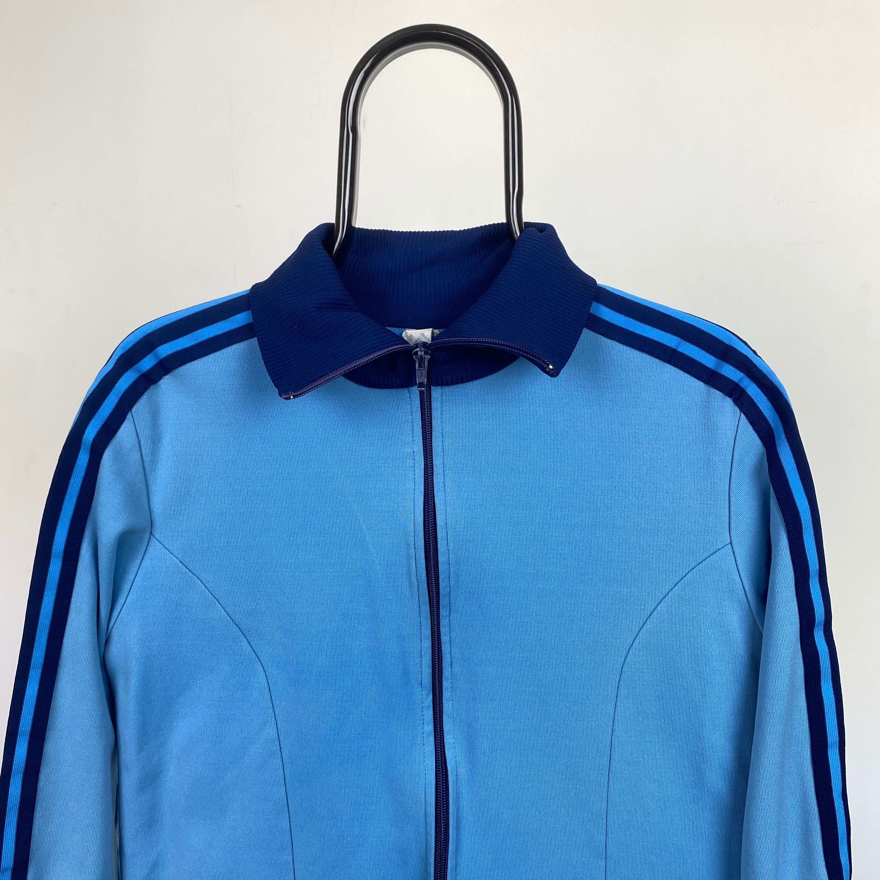 90s Adidas Nylon Windbreaker Jacket Blue Small