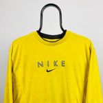 90s Nike Towelling Sweatshirt Yellow Medium