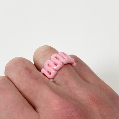 Retro Chunky Swirl Ring Pink