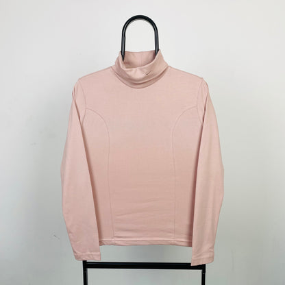 Vintage Nike Mock Neck Sweatshirt Pink Medium