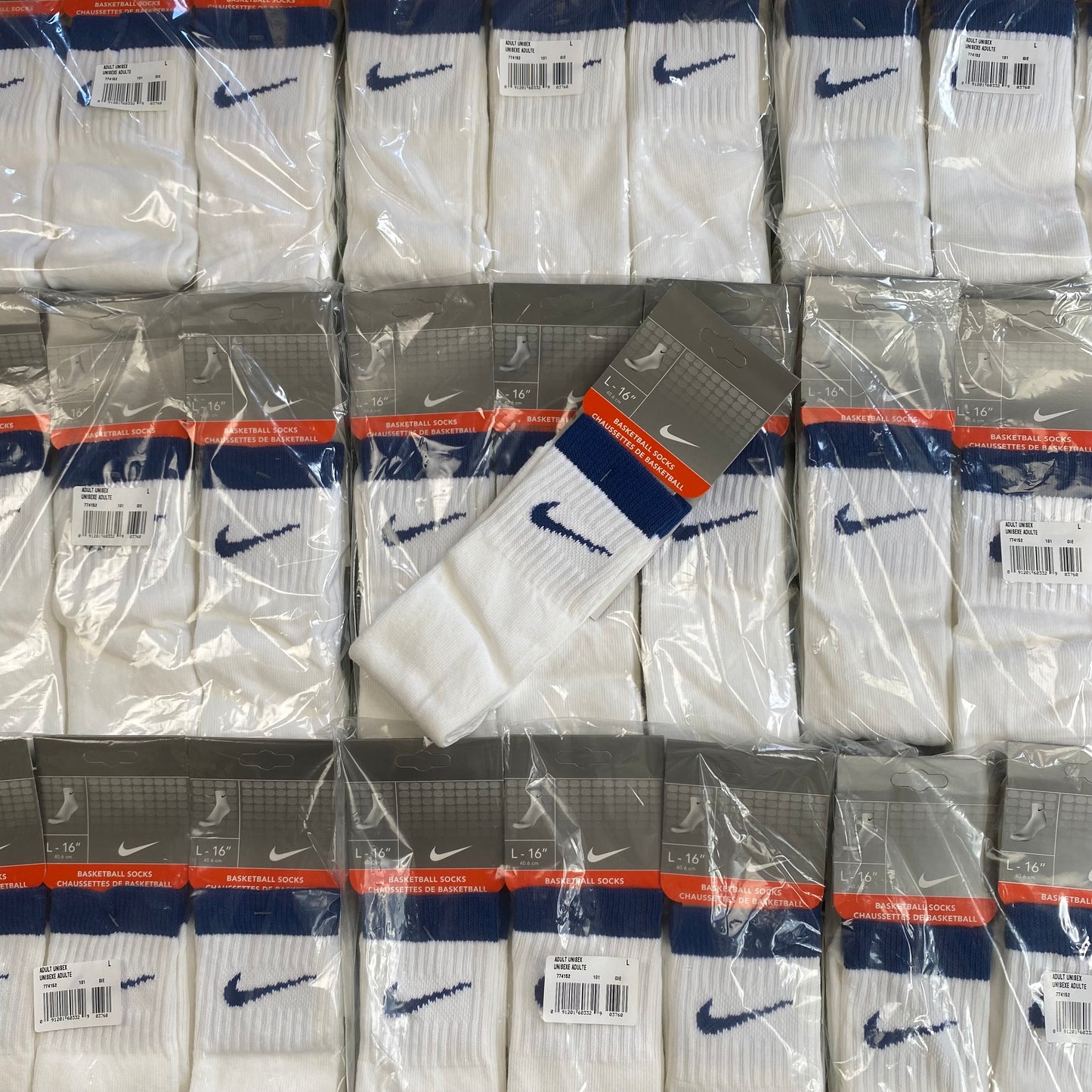 Vintage Nike Basketball Socks White Blue