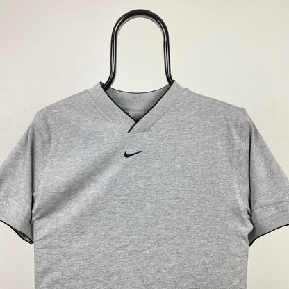 00s Nike Centre Swoosh T-Shirt Grey XS