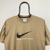 00s Nike Swoosh T-Shirt Brown XXL