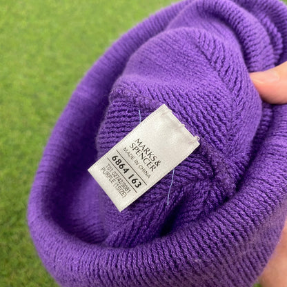 Retro Beanie Hat Purple