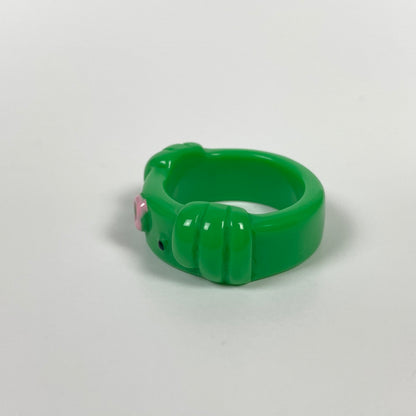 Retro Chunky Octopus Ring Green