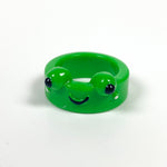 Retro Chunky Frog Ring Green