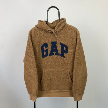 Retro Gap Fleece Hoodie Brown Small