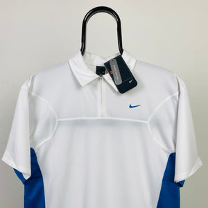 Vintage Nike 1/4 Zip Tennis T-Shirt White Small