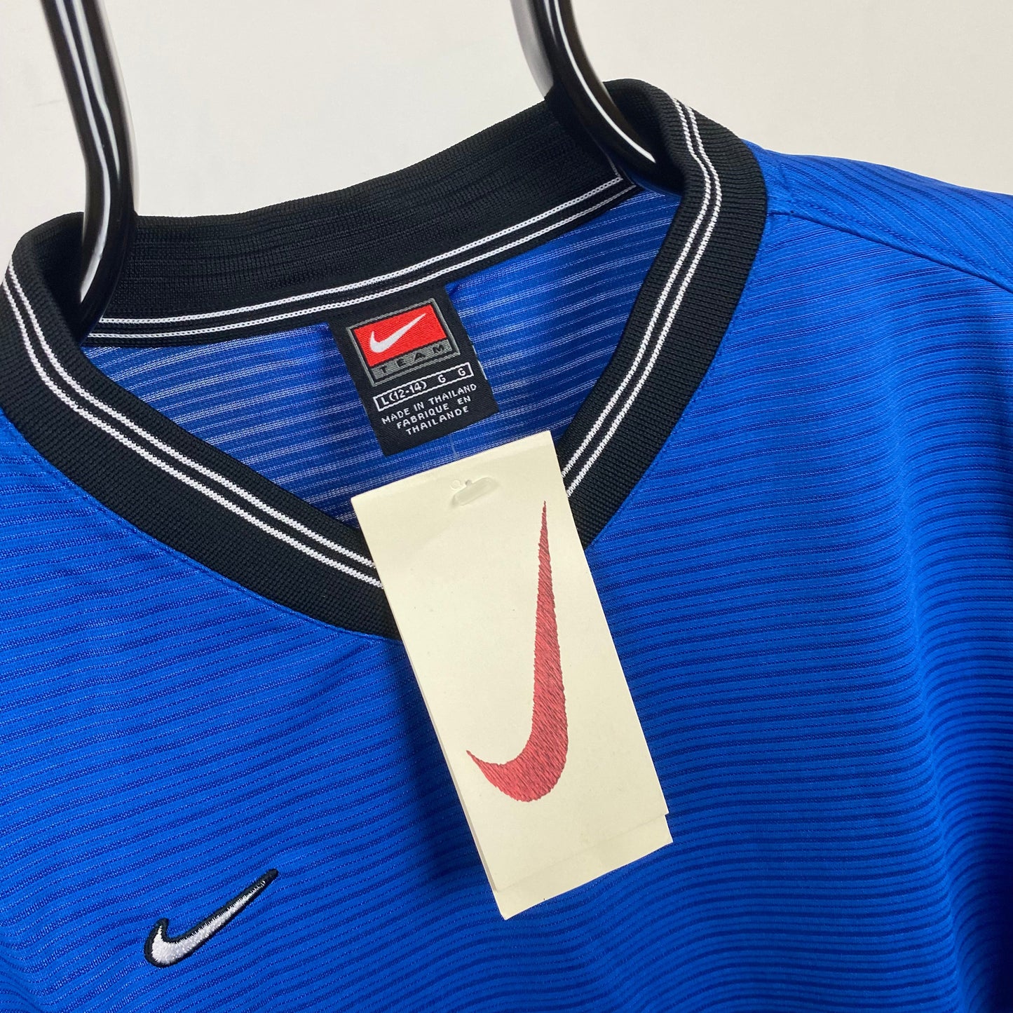 90s Nike Town Football Shirt T-Shirt Blue Medium