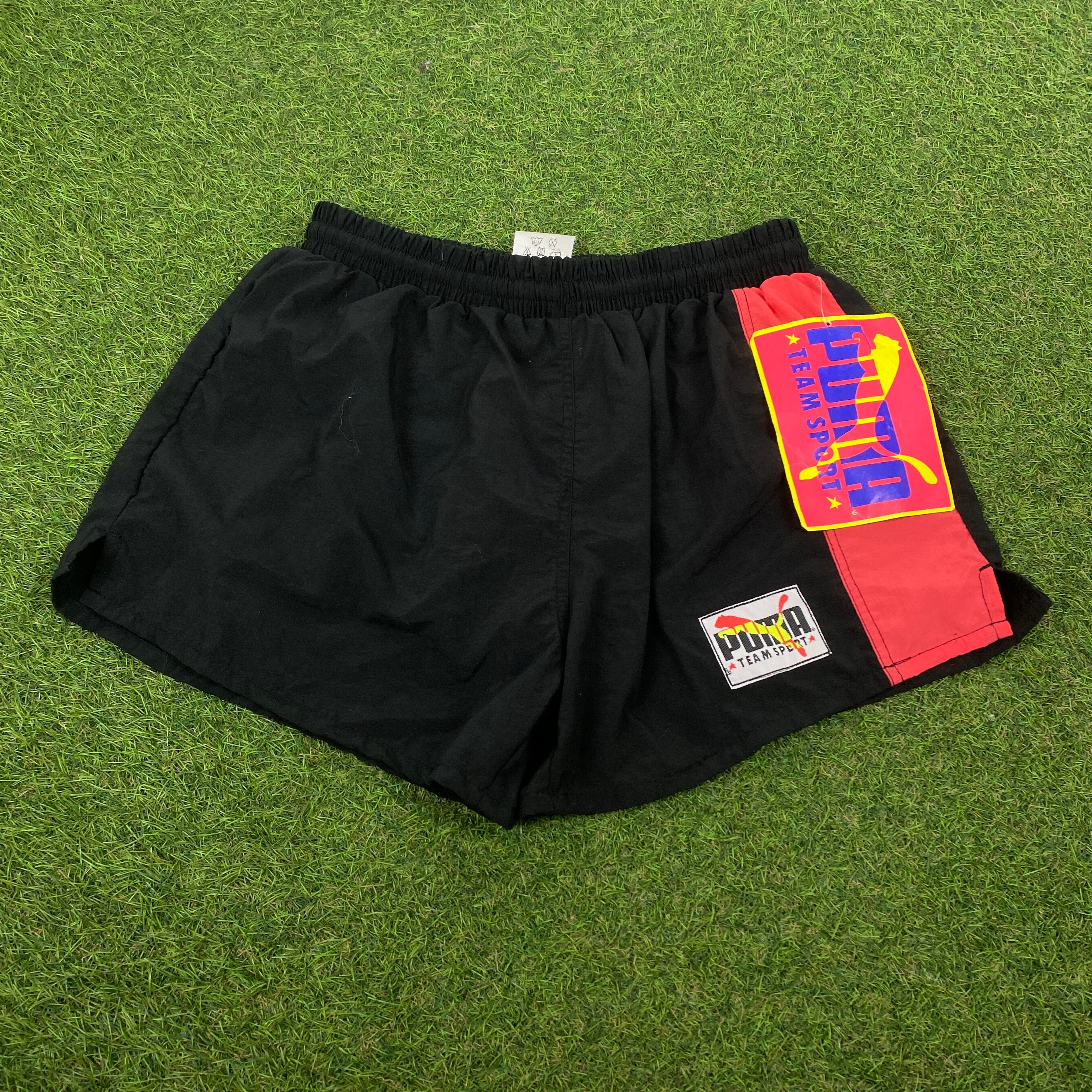 Retro Puma Nylon Sprinter Shorts Black Small