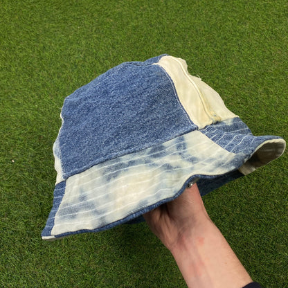 90s Retro Denim Bucket Hat Blue