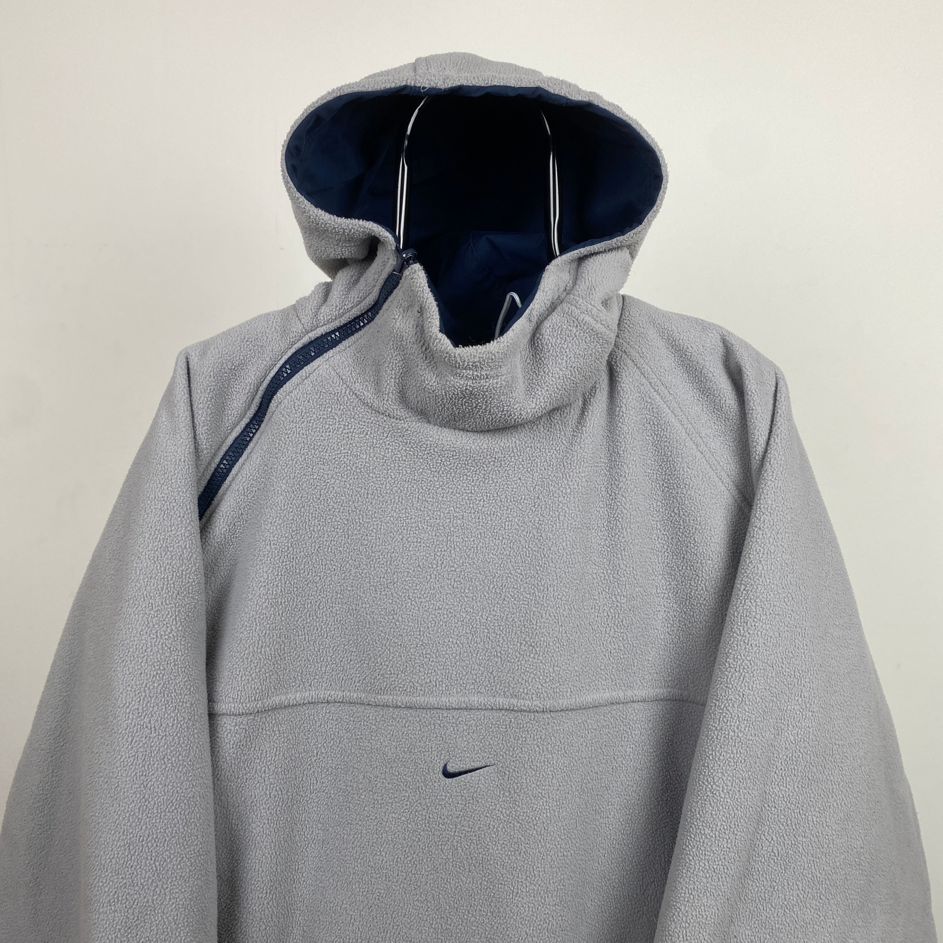 90s Nike Reversible Side Winder Fleece Jacket Blue Grey Large – Clout ...