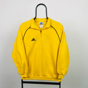 90s Adidas Sweatshirt Joggers Tracksuit Set Yellow XS