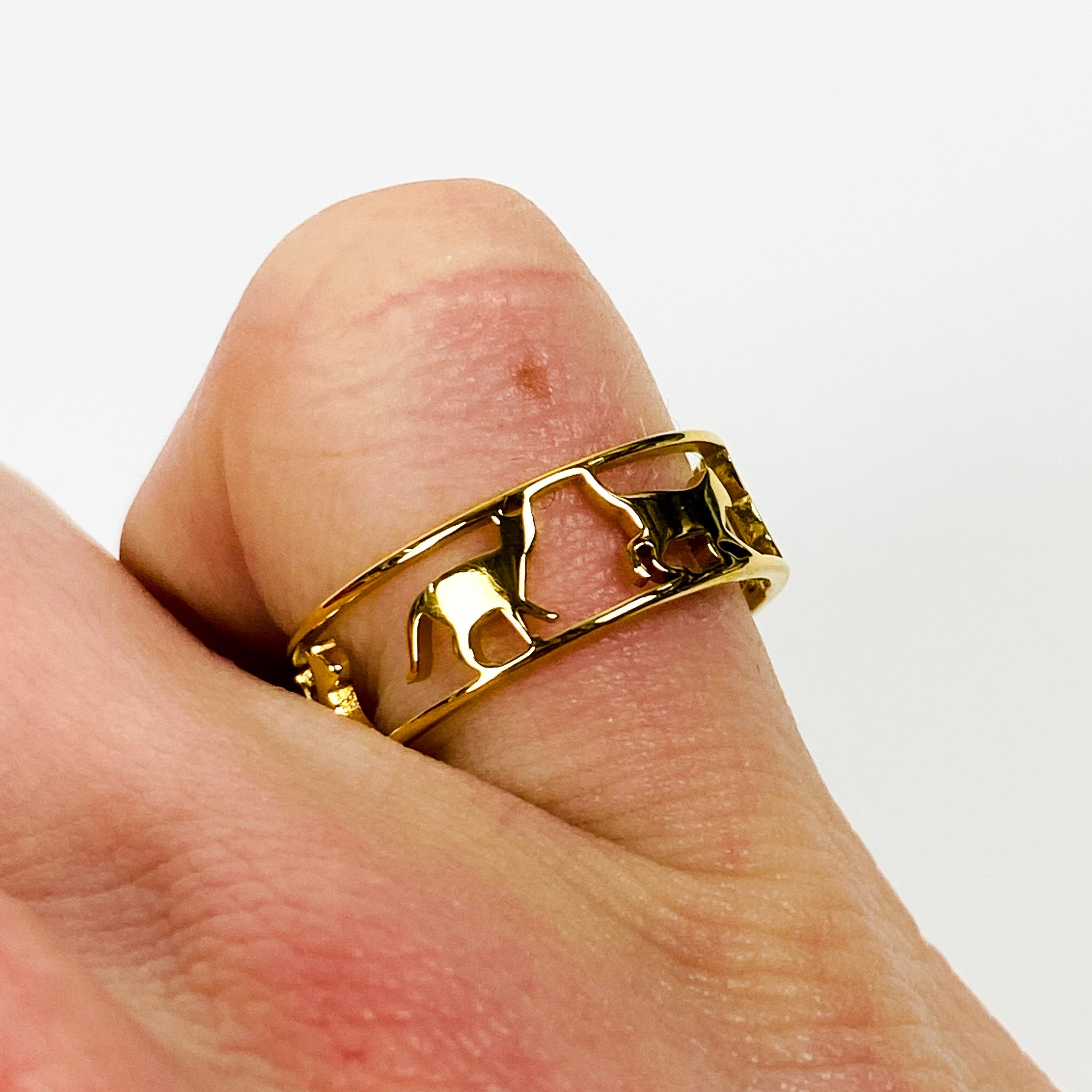 Retro Vintage Cat Ring Gold