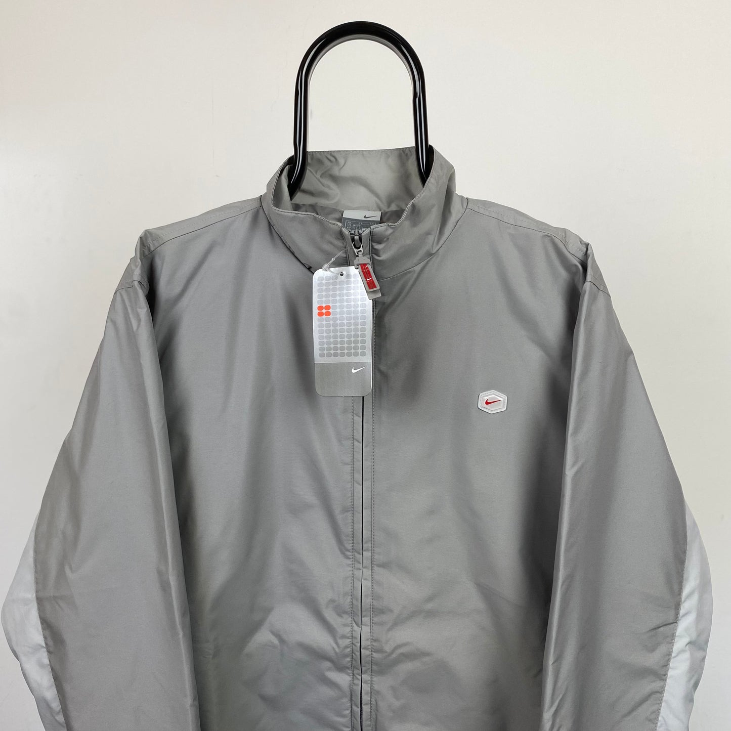 00s Nike Hex Windbreaker Jacket Grey Small