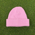 Retro Knit Beanie Hat Pink