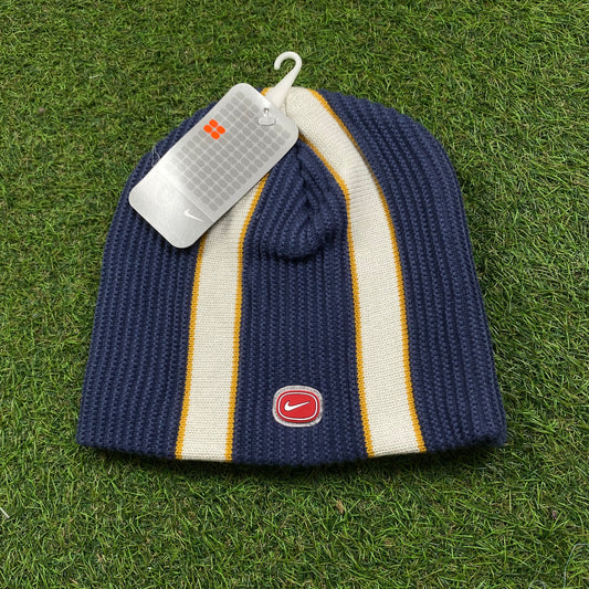 Vintage Nike Beanie Hat Blue