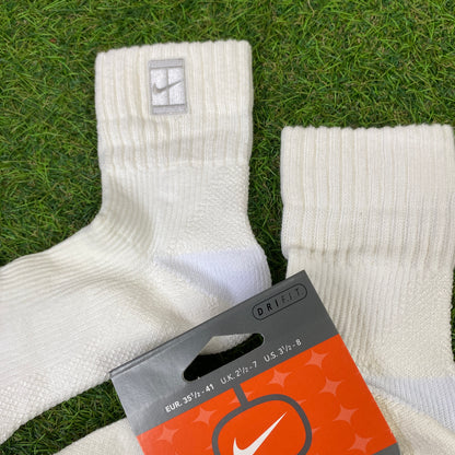 Vintage 90s Nike Court Socks White UK6-12