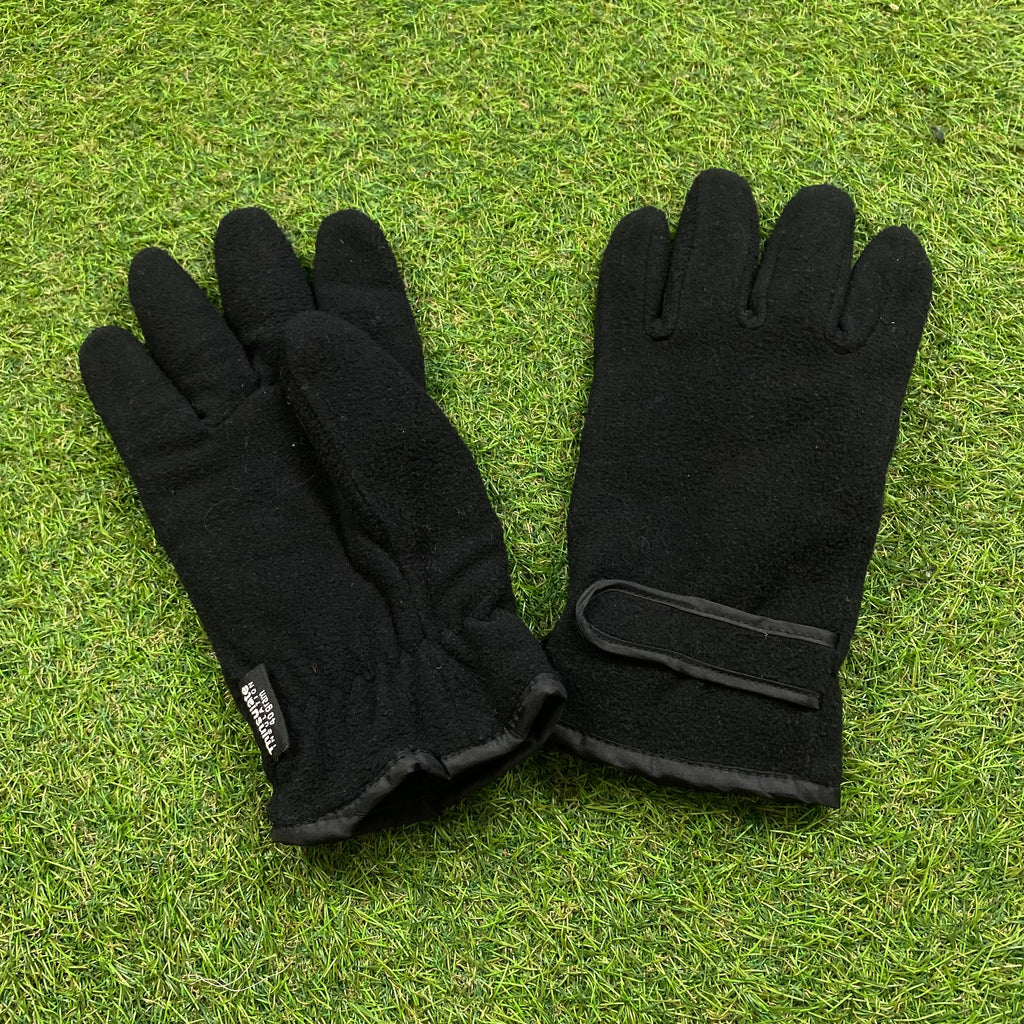 Retro 90s Thinsulate Fleece Gloves Black