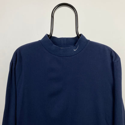 00s Nike Mock Neck Sweatshirt Blue Large