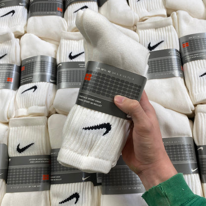 Vintage Nike Socks 3 Pack White UK4-9