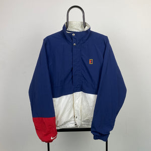 90s Nike Challenge Court Windbreaker Jacket Blue Medium