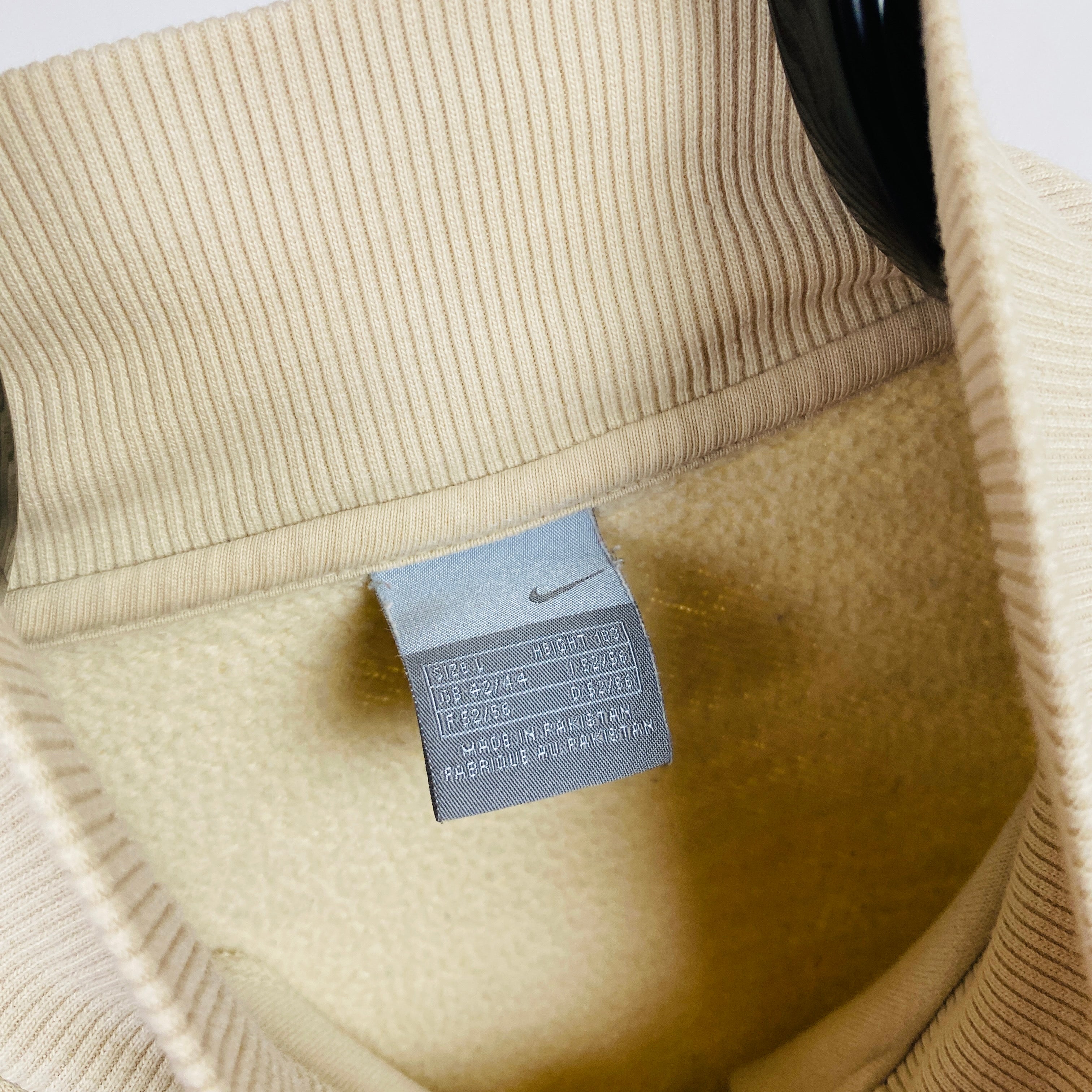 90s Cropped Nike 1/4 Zip Sweatshirt Brown Large