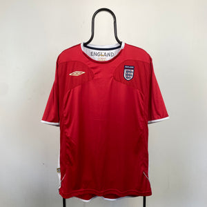 Retro Umbro England Football Shirt T-Shirt Red XXL