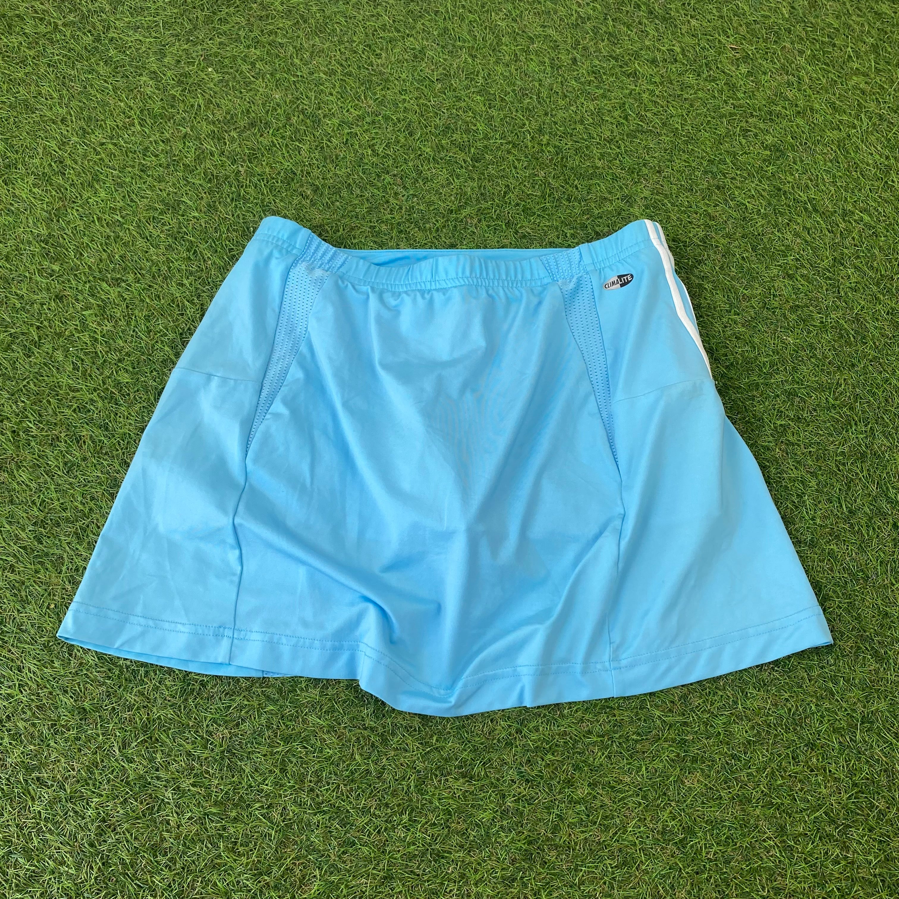 Retro Adidas Tennis Skirt Skort Baby Blue Small UK8