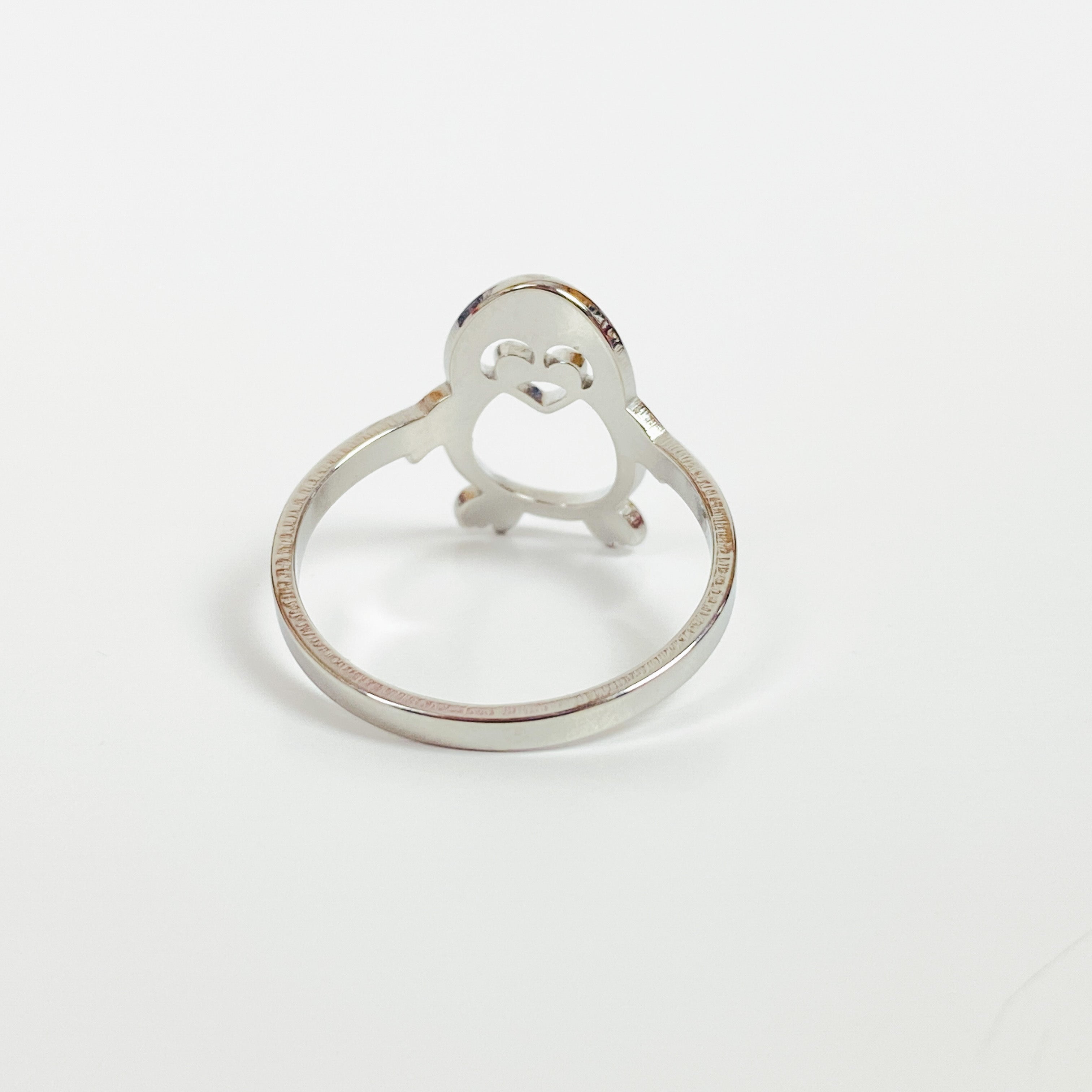 Vintage Retro Adjustable Penguin Ring Silver