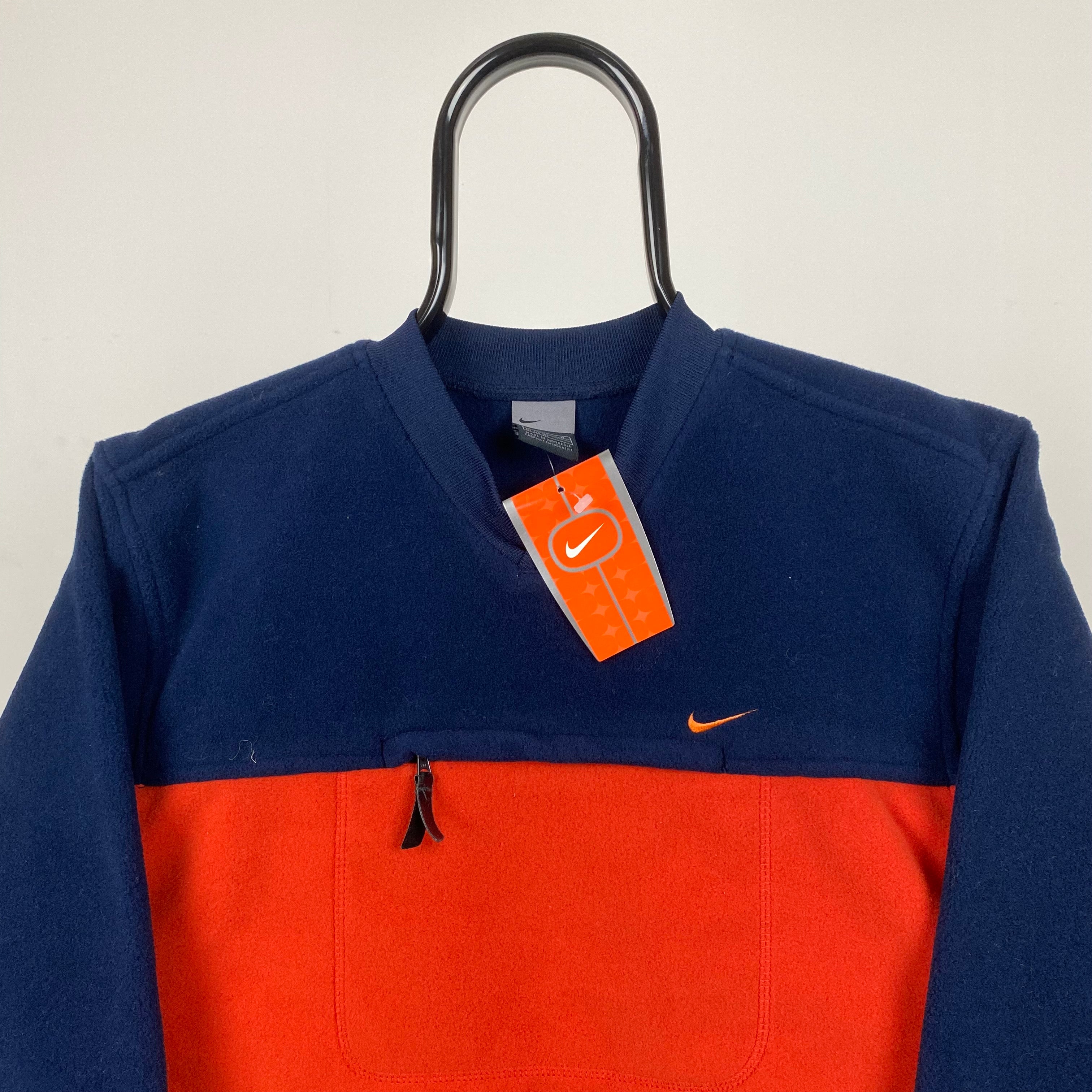 Vintage Nike Fleece Sweatshirt Blue XS/XXS