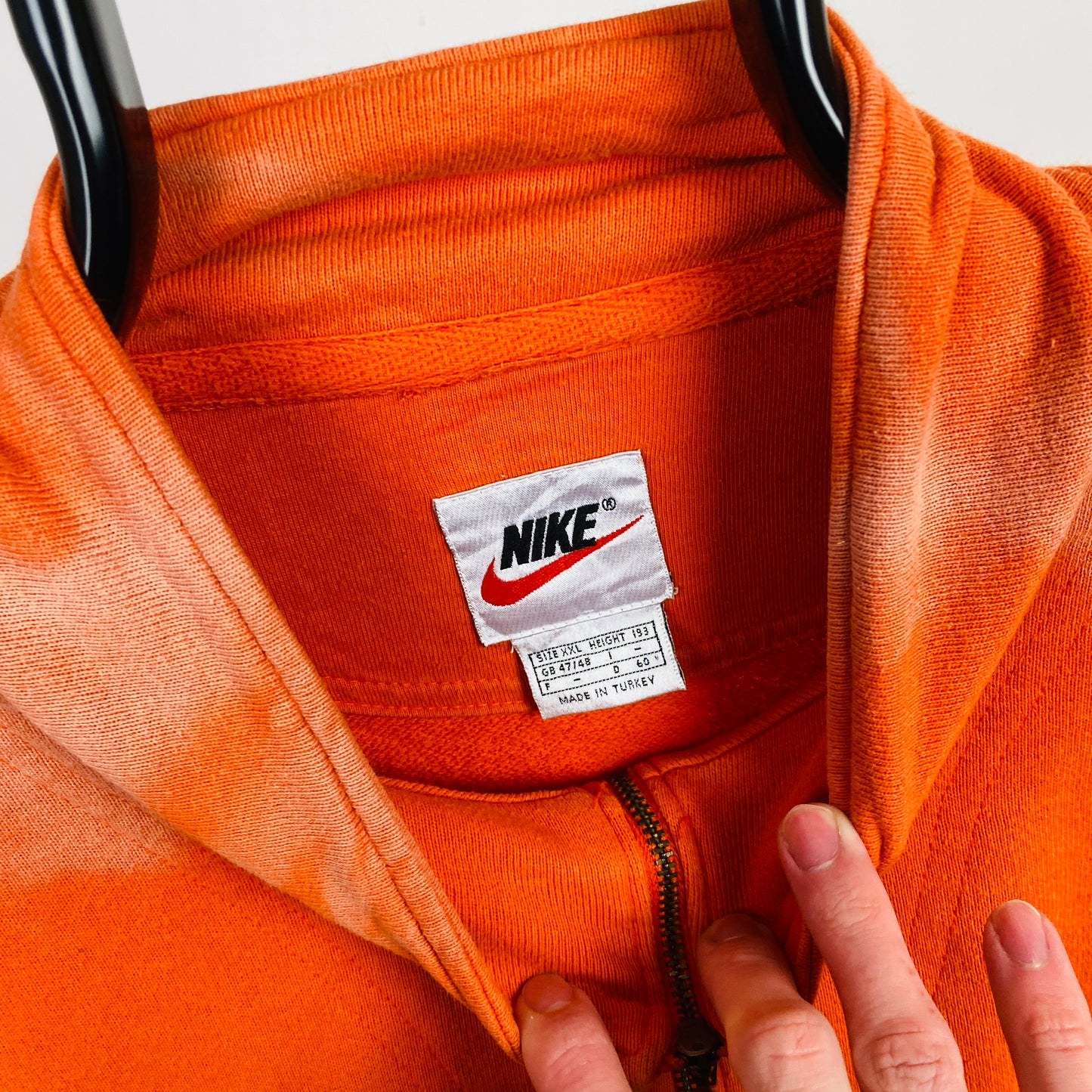 90s Nike 1/4 Zip Sweatshirt Orange XXL