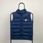 Vintage Nike Puffer Gilet Jacket Blue XS