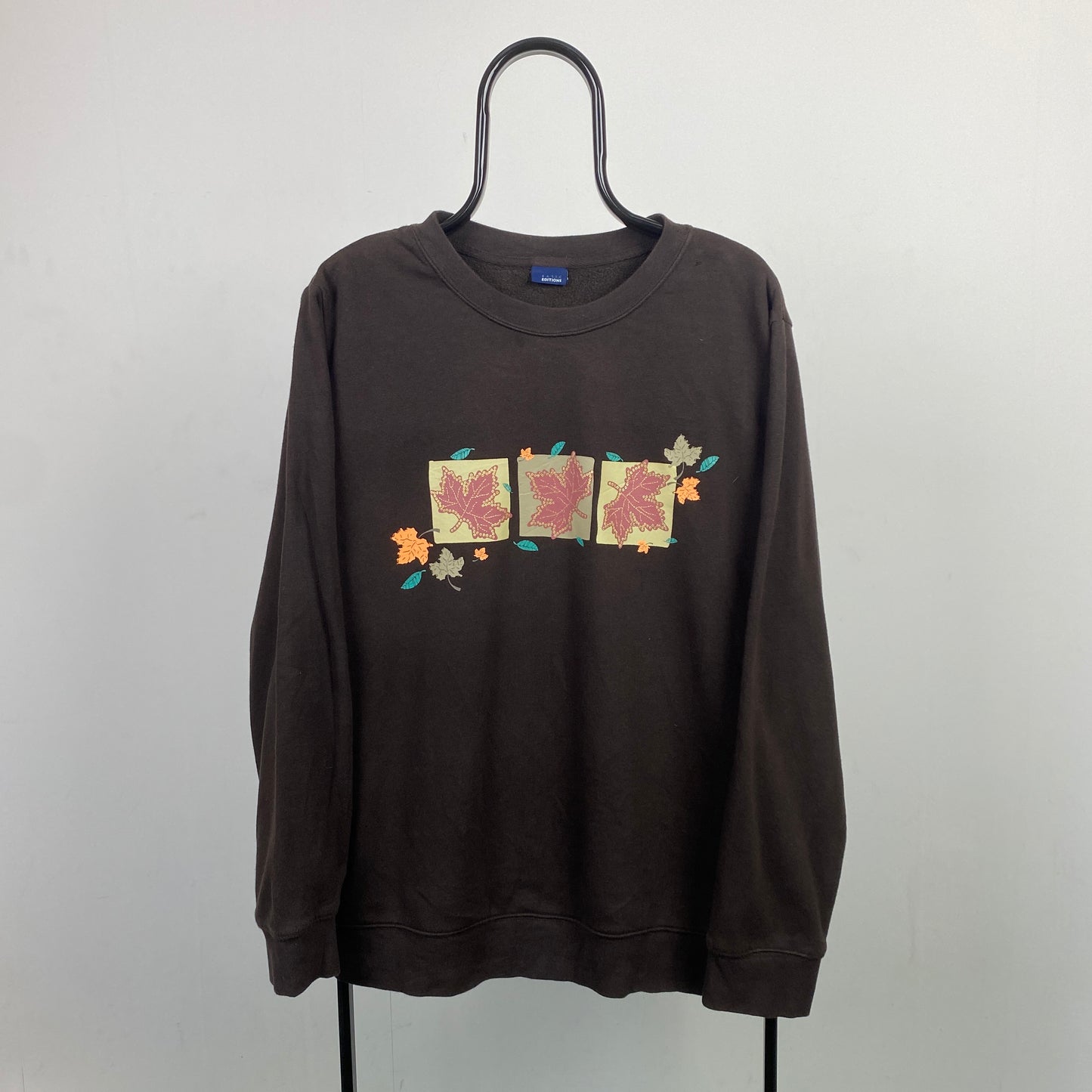 Retro Leaf Sweatshirt Brown XL