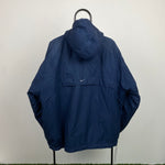 90s Nike Reversible Side Winder Fleece Jacket Blue Grey Large