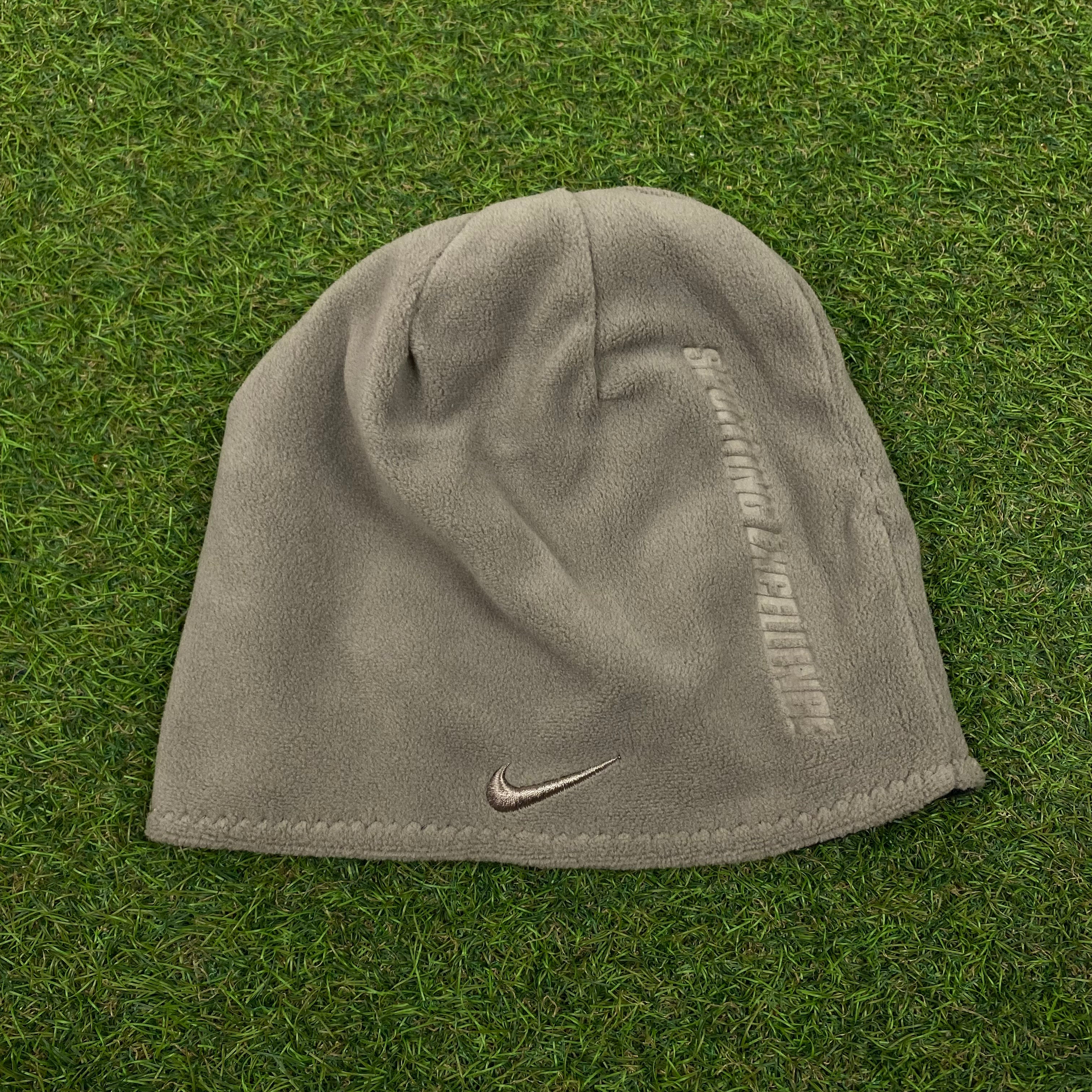 00s Nike Reversible Beanie Hat Blue Brown