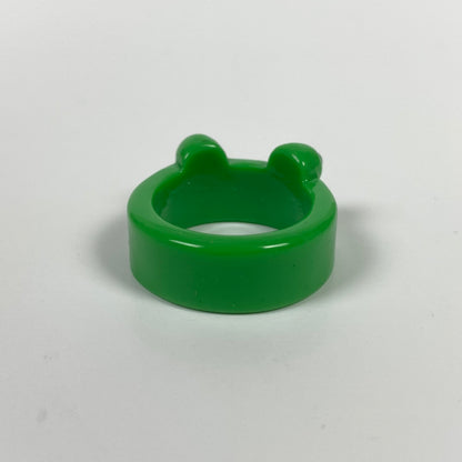 Retro Chunky Frog Ring Green