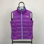 Retro The North Face Puffer Gilet Jacket Purple Small