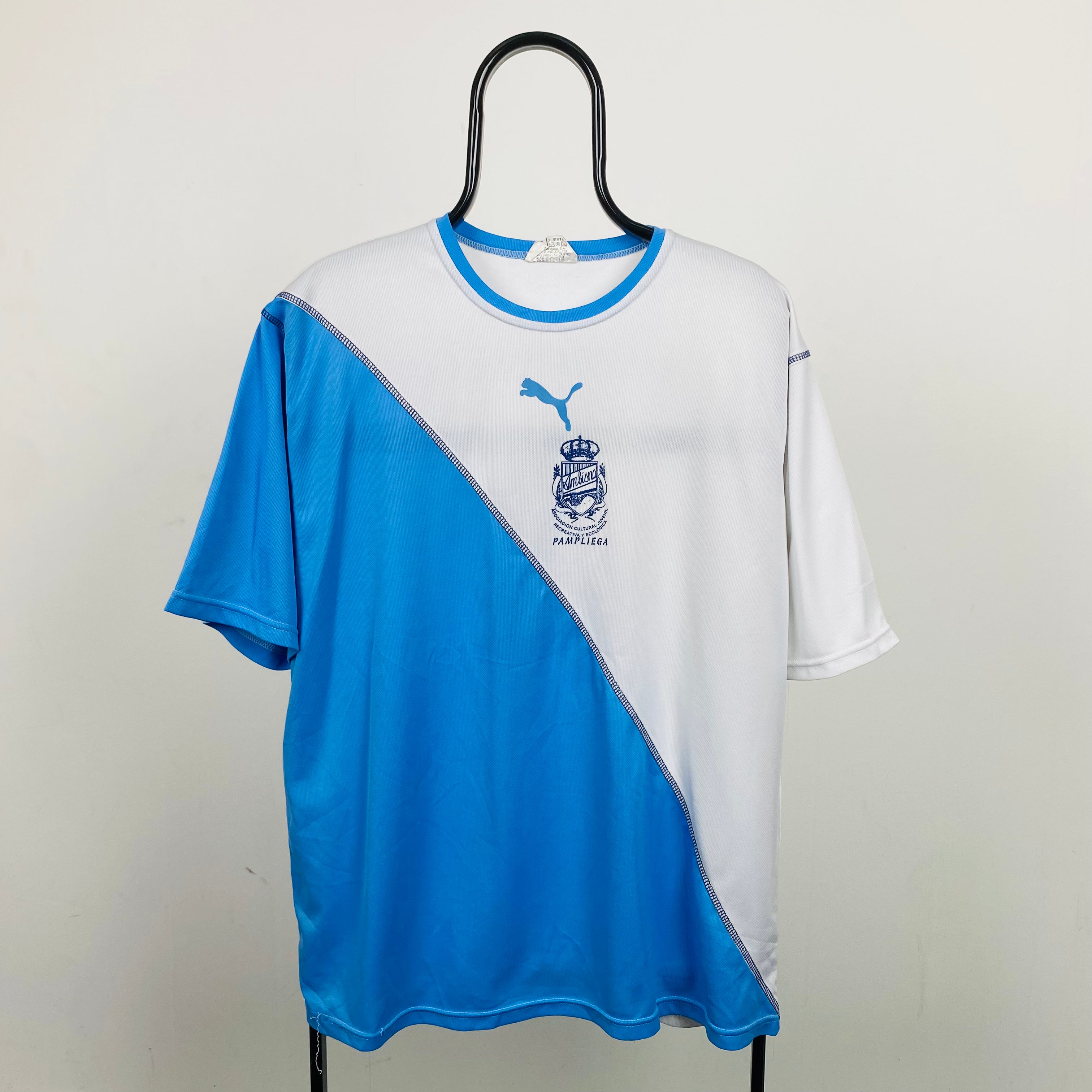 Retro Puma Pampliega Football Shirt T Shirt Blue XL Clout Closet