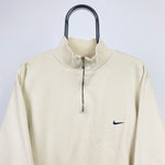 90s Cropped Nike 1/4 Zip Sweatshirt Brown Large