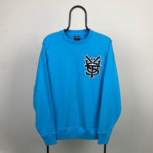 Retro 00s Stussy Sweatshirt Blue Large