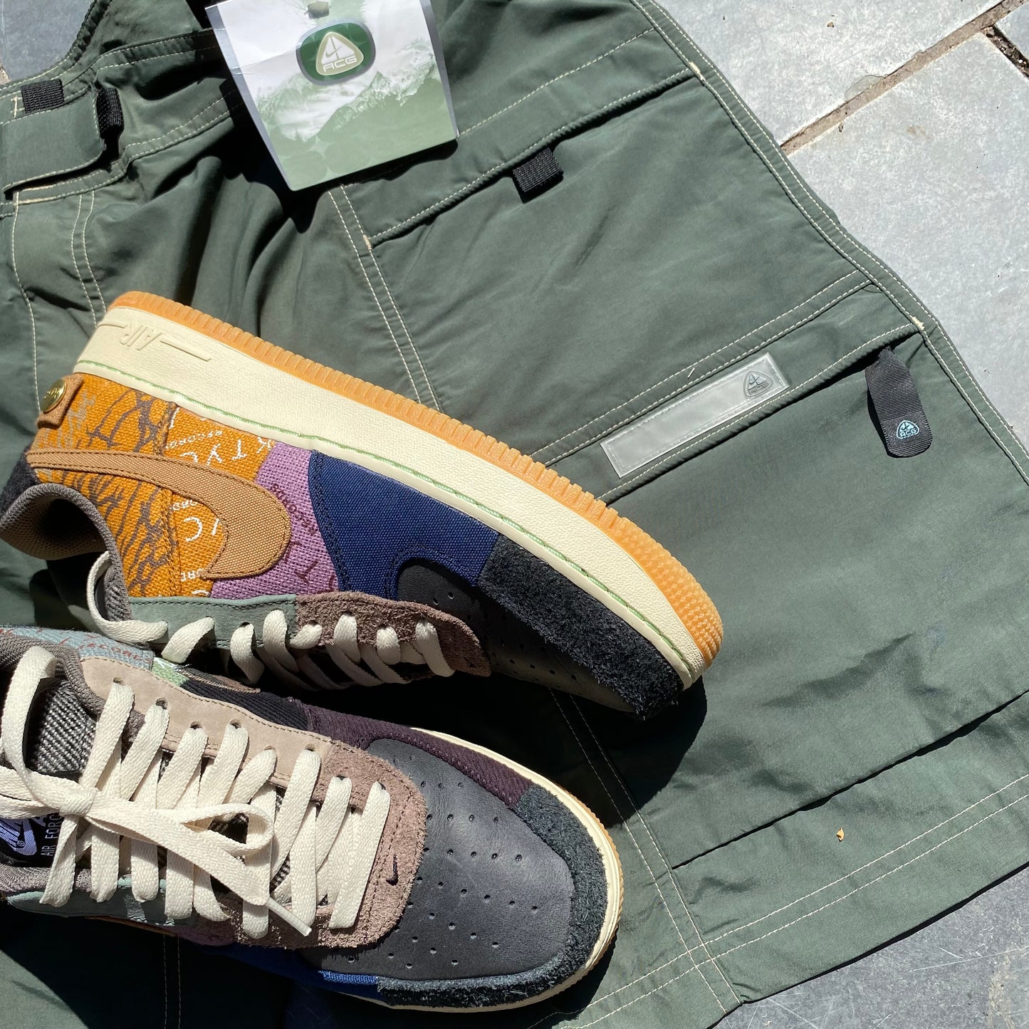 Vintage Nike ACG Cargo Shorts Green XL