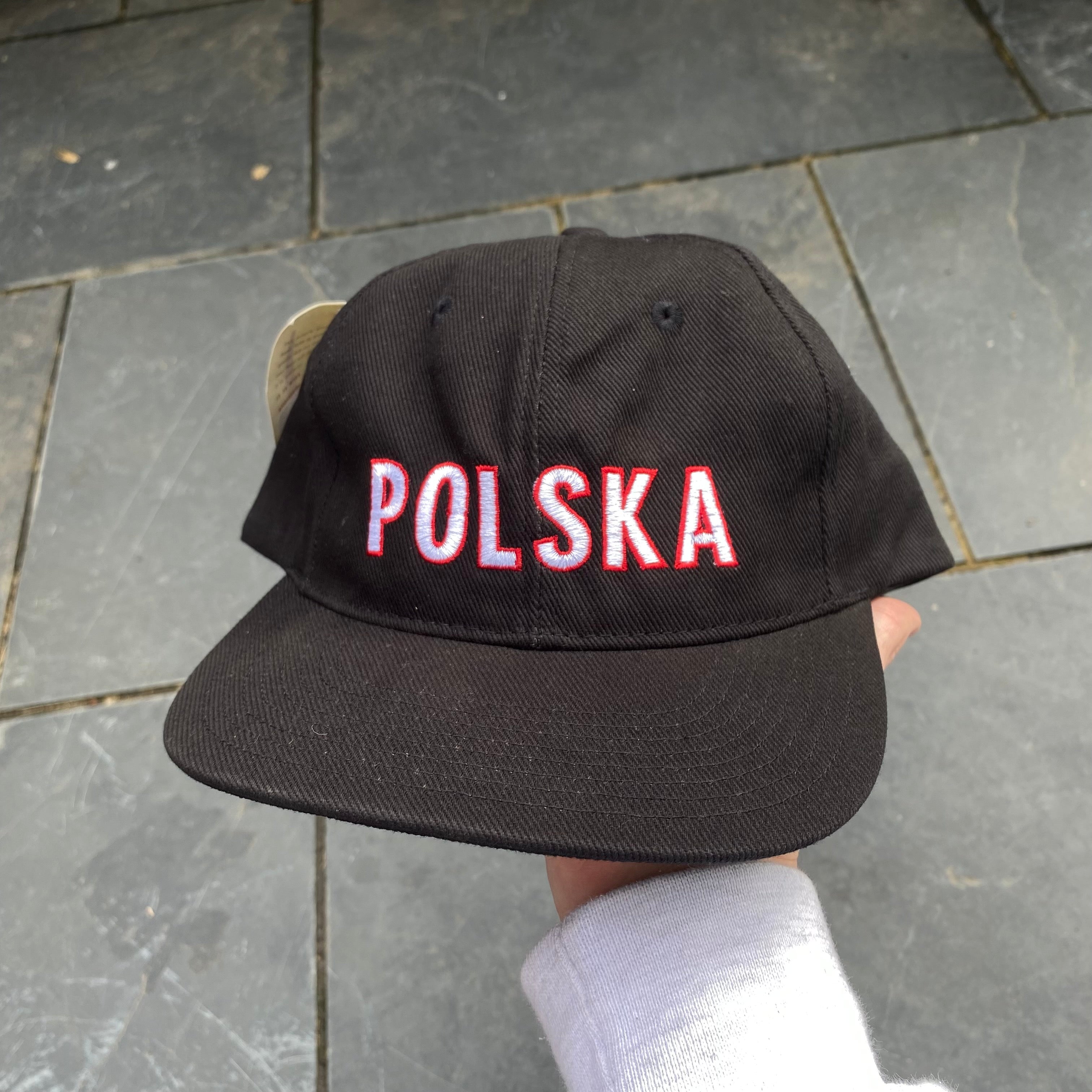 Vintage Nike Polska Poland Hat Baseball Cap Black