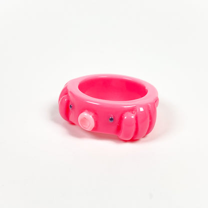 Retro Chunky Octopus Ring Pink