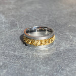 Chain Link Circular Ring Silver Gold