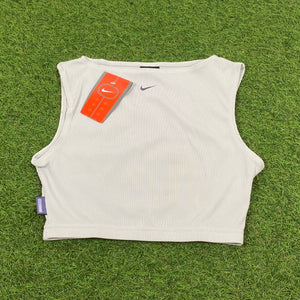 Nike Ribbed Crop Top Lavender Blue Small