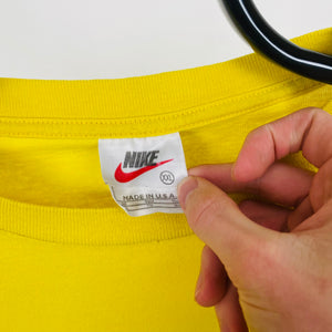 90s Nike Swoosh T-Shirt Yellow XXL