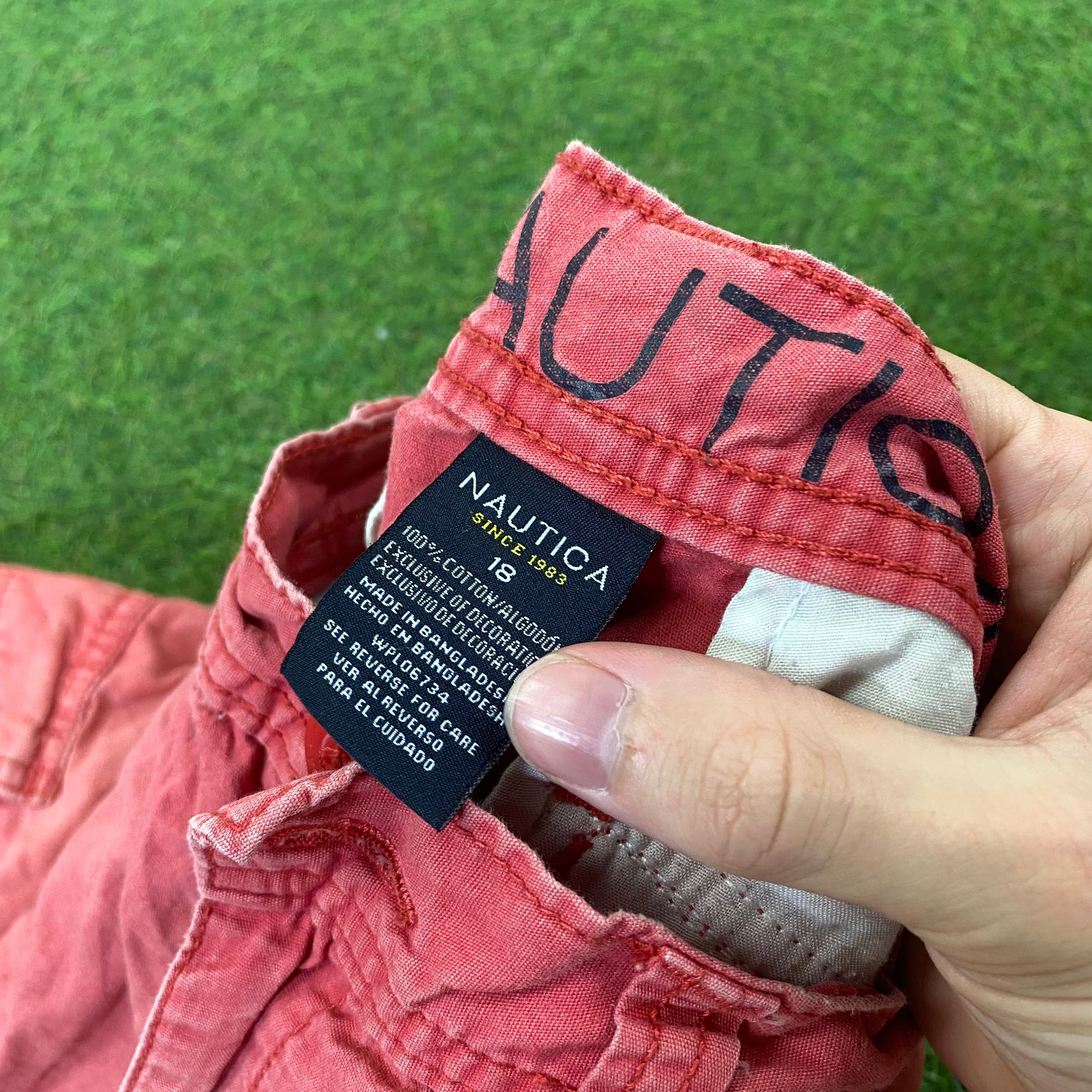 Retro Nautica Cargo Shorts Red Small