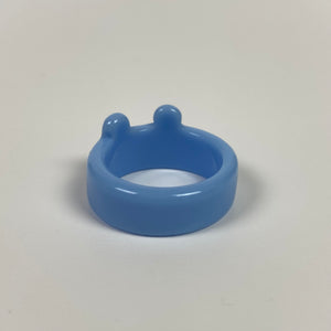 Retro Chunky Bear Ring Blue