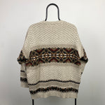 Retro St Michael Knit Sweatshirt Brown Large